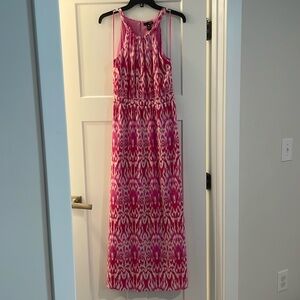 Aqua Dress - pink and white Size small